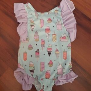 5/$30 Toddler Ice Cream Print One-Piece Swimsuit | Size 90 (Approx 2T)